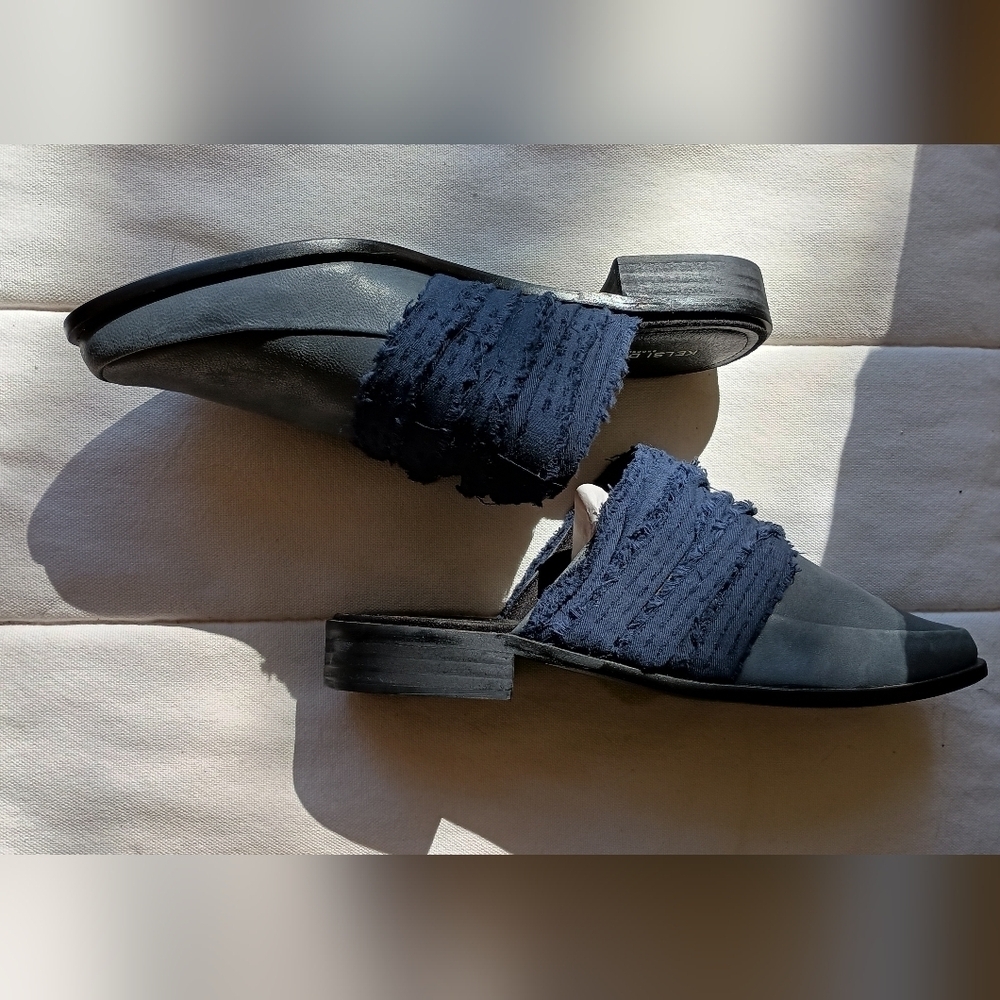 Kelsi Dagger Women's Blue Leather And Fabric Mules_8.5 - Picture 8 of 9